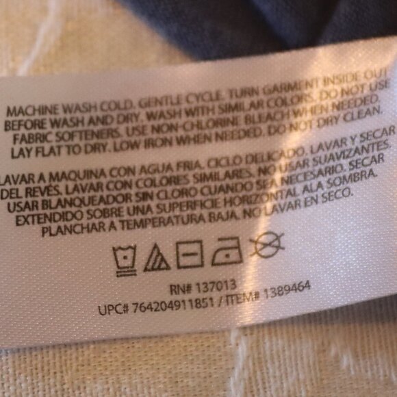 Orvis Heathered Blue 3/4 Sleeve V-Neck Top Linen/Polyester Blend Size Large - Picture 3 of 10